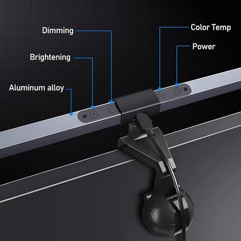 Computer Monitor Light Bar Universal LED Light Bar, USB Powered Screen Lamp Space Saving for Home Office，Computer Light with Dimmable Lamp，3-Color Mode Touch Control，Protect Eyesight in Kuwait