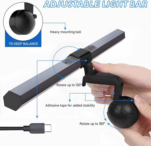 Computer Monitor Light Bar Universal LED Light Bar, USB Powered Screen Lamp Space Saving for Home Office，Computer Light with Dimmable Lamp，3-Color Mode Touch Control，Protect Eyesight in Kuwait