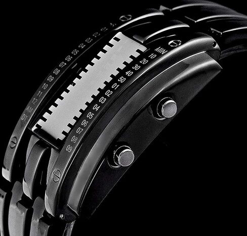 MASTOP Women's Men's Watches Fashion Novelty Lava Red Blue LED Digital Stainless Steel Black Bracelet Watches in Kuwait