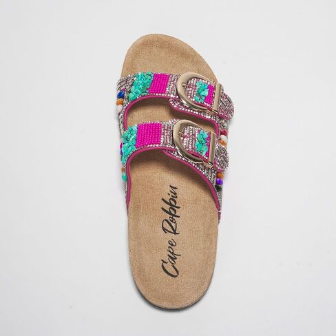 Cape Robbin Danita Rhinestone Buckle Cork Sandals (Danita) in Saudi Arabia