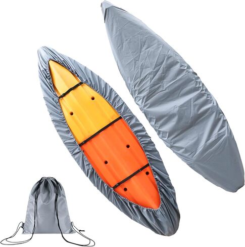 Kayak Covers for Outdoor Storage, Waterproof Heavy Wind Dust UV Tear and Fade Resistant Protection Sunblock Shield Kayak Accessories Canoe Cover for Fishing Boat Kayak Paddle Board in Saudi Arabia