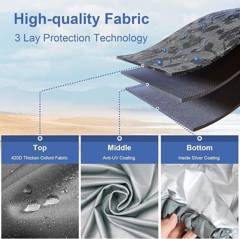 Kayak Covers for Outdoor Storage, Waterproof Heavy Wind Dust UV Tear and Fade Resistant Protection Sunblock Shield Kayak Accessories Canoe Cover for Fishing Boat Kayak Paddle Board in Saudi Arabia