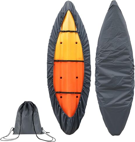 Kayak Covers for Outdoor Storage, Waterproof Heavy Wind Dust UV Tear and Fade Resistant Protection Sunblock Shield Kayak Accessories Canoe Cover for Fishing Boat Kayak Paddle Board in Saudi Arabia