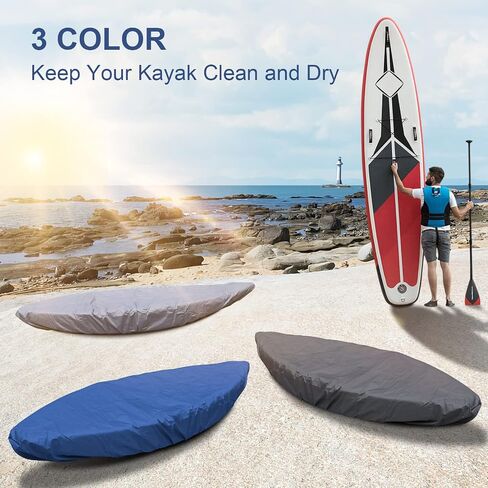 Kayak Covers for Outdoor Storage, Waterproof Heavy Wind Dust UV Tear and Fade Resistant Protection Sunblock Shield Kayak Accessories Canoe Cover for Fishing Boat Kayak Paddle Board in Saudi Arabia