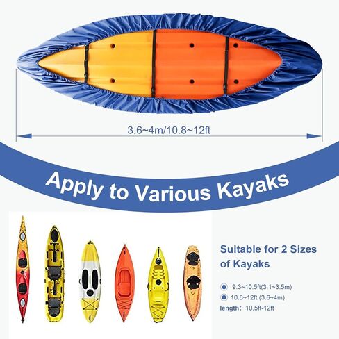 Kayak Covers for Outdoor Storage, Waterproof Heavy Wind Dust UV Tear and Fade Resistant Protection Sunblock Shield Kayak Accessories Canoe Cover for Fishing Boat Kayak Paddle Board in Saudi Arabia