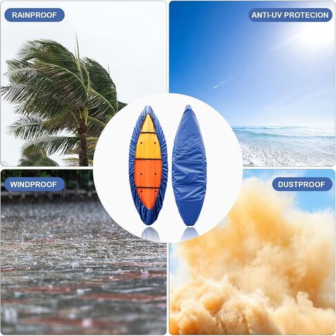 Kayak Covers for Outdoor Storage, Waterproof Heavy Wind Dust UV Tear and Fade Resistant Protection Sunblock Shield Kayak Accessories Canoe Cover for Fishing Boat Kayak Paddle Board in Saudi Arabia