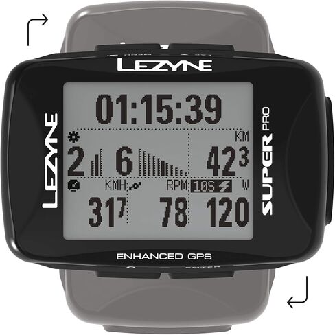 كمبيوتر دراجة LEZYNE Super Pro Performance GPS، وقت تشغيل 28 ساعة، قابل لإعادة الشحن عبر USB، ANT+ وبلوتوث ذكي، دراجات جبلية وطريق in Saudi Arabia