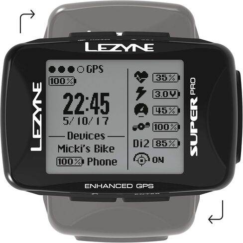 كمبيوتر دراجة LEZYNE Super Pro Performance GPS، وقت تشغيل 28 ساعة، قابل لإعادة الشحن عبر USB، ANT+ وبلوتوث ذكي، دراجات جبلية وطريق in Saudi Arabia
