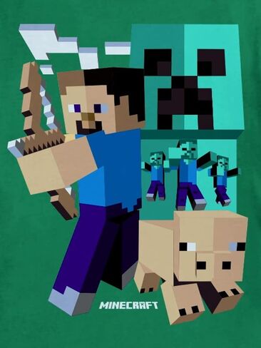 Minecraft Boys' Art Deco Steve T-Shirt in Saudi Arabia