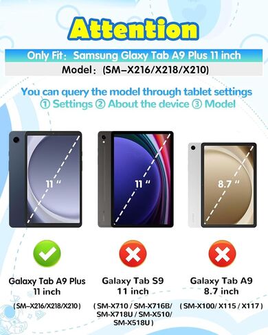 for Samsung Galaxy Tab A9 Plus Case 11" Boys Cute Astronaut Cover Kawaii Cartoon Spacemen Fun Cool with Rotating Handle Stand+Strap Silicon Funda for Samsung A9 Plus Tablet Case in Saudi Arabia