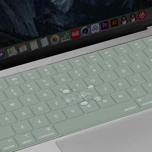 MOSISO Keyboard Cover with Solid Texture Compatible with MacBook Air 15 M3 A3114 M2 A2941/Air 13.6 M3 A3113 M2 A2681/Pro 14/16 M3 M2 M1 A2918 A2992 A2779 A2442 A2991 A2780 A2485, Antique Green in Saudi Arabia