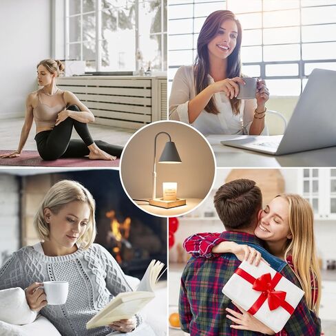 Candle Warmer Lamp with Timer: Electric Candle Warmer Lamp Adjustable Height for Jar Candles, Dimmable Candle Warmer Light with 2 Bulbs for Bedroom Home Decor, Scented Wax, Gifts for Mom in Saudi Arabia