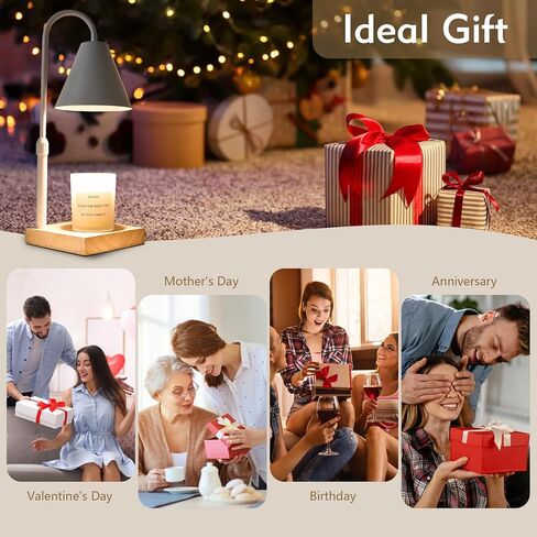 Candle Warmer Lamp with Timer: Electric Candle Warmer Lamp Adjustable Height for Jar Candles, Dimmable Candle Warmer Light with 2 Bulbs for Bedroom Home Decor, Scented Wax, Gifts for Mom in Saudi Arabia