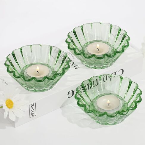 Glass Candlestick Holder 3 Pcs - Clear Taper Candle Holders for Candle Stick, Tapered Candlestick Holders for Home Decor, Weddin, Dinner Party in Kuwait
