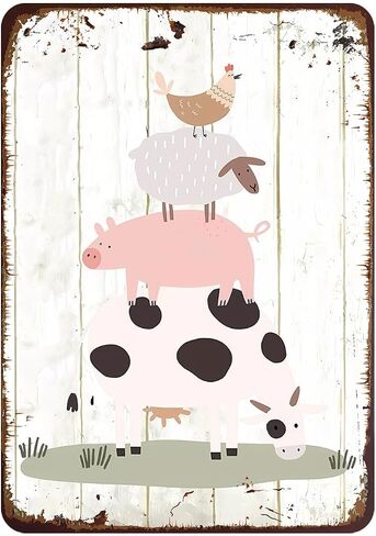 Rustic Farm Welcome Metal Sign Vintage Style Wall Decor for Farmhouse Gift 12x8 Inches in Saudi Arabia