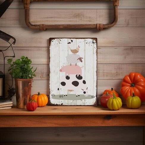 Rustic Farm Welcome Metal Sign Vintage Style Wall Decor for Farmhouse Gift 12x8 Inches in Saudi Arabia