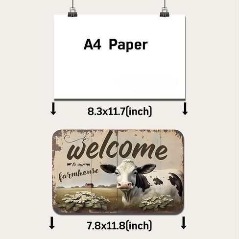 Rustic Farm Welcome Metal Sign Vintage Style Wall Decor for Farmhouse Gift 12x8 Inches in Saudi Arabia