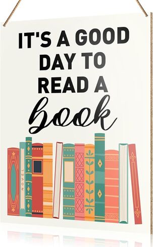 ديكور حائط للقراءة، إنه يوم جيد لقراءة كتاب، ديكور لمحبي الكتب للمنزل والمكتب وغرفة النوم وديكور خشبي للقراءة، هدية للنساء المراهقات والفتيات عاشقات الكتب وقارئ المكتبة in Saudi Arabia