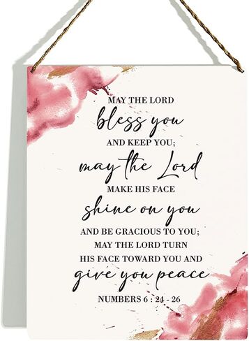Christian Wall Decor, Bible Verse Wall Decor Wooden Hanging Sign, Serenity Prayer Wall Art, Numbers 6:24-26, Scripture Wall Art Decor for Farmhouse Home Porch Office Bedroom Bathroom, 8 x 10 Inches in Saudi Arabia