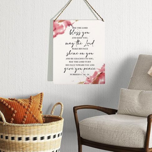 Christian Wall Decor, Bible Verse Wall Decor Wooden Hanging Sign, Serenity Prayer Wall Art, Numbers 6:24-26, Scripture Wall Art Decor for Farmhouse Home Porch Office Bedroom Bathroom, 8 x 10 Inches in Saudi Arabia