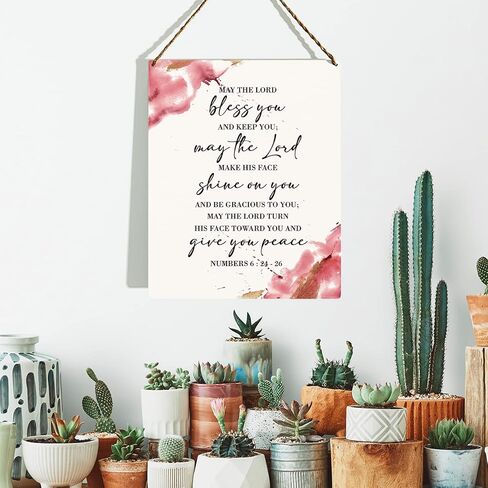 Christian Wall Decor, Bible Verse Wall Decor Wooden Hanging Sign, Serenity Prayer Wall Art, Numbers 6:24-26, Scripture Wall Art Decor for Farmhouse Home Porch Office Bedroom Bathroom, 8 x 10 Inches in Saudi Arabia