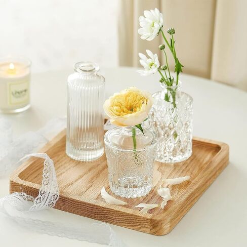 ZYX&CYX Glass Bud Vase Set of 10 Pcs，Small Glass Vases for Flowers，Clear Bud Vases in Bulk，Vintage Vases for Centerpieces，Small Glass Bud Vase for Wedding Decorations，Home Table Flower Décor in Saudi Arabia