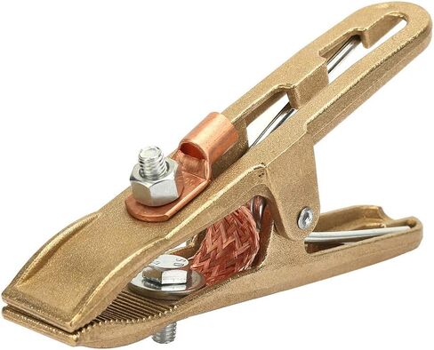 260/500A Welding Ground Clamp, Brass A-shape Ground Welder Ground Clamp Welder Earth Ground Cable Copper Grip Clip Clamp for Welding Machine (260A) in Saudi Arabia