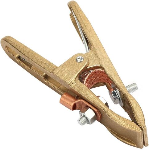 260/500A Welding Ground Clamp, Brass A-shape Ground Welder Ground Clamp Welder Earth Ground Cable Copper Grip Clip Clamp for Welding Machine (260A) in Saudi Arabia