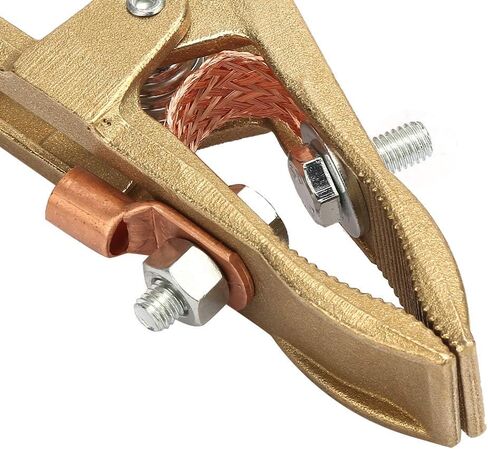 260/500A Welding Ground Clamp, Brass A-shape Ground Welder Ground Clamp Welder Earth Ground Cable Copper Grip Clip Clamp for Welding Machine (260A) in Saudi Arabia