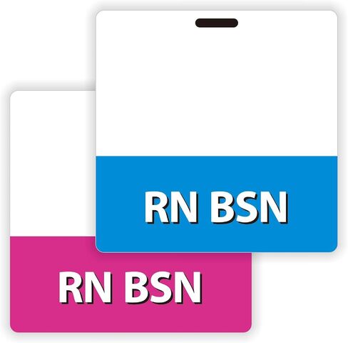 قطعتان من شارة RN BSN Buddy ذات البطاقة الأفقية للممرضات وملحقات التمريض وبطاقات التعريف وبطاقة الهوية للممرضات المسجلات - حامل شارة PVC شفاف على الوجهين in Kuwait