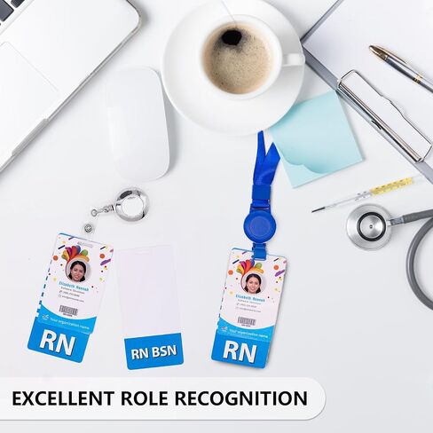 قطعتان من شارة RN BSN Buddy ذات البطاقة الأفقية للممرضات وملحقات التمريض وبطاقات التعريف وبطاقة الهوية للممرضات المسجلات - حامل شارة PVC شفاف على الوجهين in Kuwait