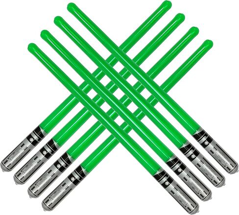 Pack of 8 Inflatable Light Saber Sword Toys - 8 Green Lightsabers - Pool, Beach, Party Favors, LARP, Halloween Costume, give Away, Christmas Stocking Stuffer in Kuwait