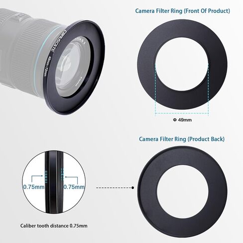 9Pcs 82mm Filter Ring Adapter Set,Metal Step Down Ring for All Brands UV ND CPL 82-46mm,82-49mm,82-52mm,82-55mm,82-58mm,82-62mm,82-67mm,82-72mm,82-77mm in Saudi Arabia