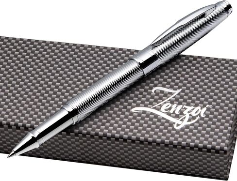 ZenZoi Executive Pen – Elegant Blue Rollerball Pen. Premium Fine Point Smooth Writing Roller Pen Gel Ink. Fancy, Luxury Pen for Men, Women. Refillable, Business, High End Pen Gift Set in Saudi Arabia