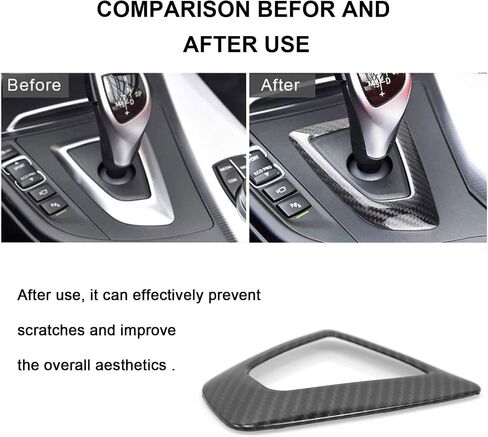 RYANSTAR RACING Carbon Fiber Gear Shift Knob Panel Frame Trim Compatible with BMW F20 F21 F22 F23 F30 F34 F35 F32 F33 F36 1 2 3 4 Series in Saudi Arabia