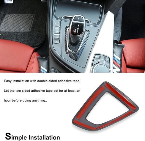 RYANSTAR RACING Carbon Fiber Gear Shift Knob Panel Frame Trim Compatible with BMW F20 F21 F22 F23 F30 F34 F35 F32 F33 F36 1 2 3 4 Series in Saudi Arabia