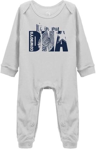 GKrepps It's in My DNA Cowboys Newborn Playsuit Footed Coverall Baby Crawl Clothes in Kuwait