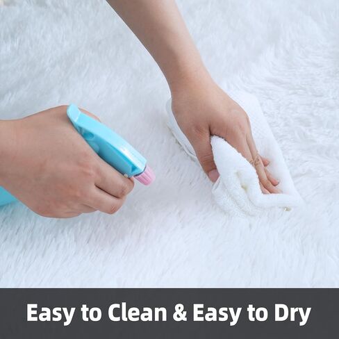 Area Rug 8x10 Feet High Pile Boho Area Rug Thickened Non-Slip Backing Shaggy Fluffy Rugs for Indoor Floor Carpet for Bedroom Living Room Dorm Office Kids Dark White in Saudi Arabia