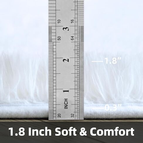 Area Rug 8x10 Feet High Pile Boho Area Rug Thickened Non-Slip Backing Shaggy Fluffy Rugs for Indoor Floor Carpet for Bedroom Living Room Dorm Office Kids Dark White in Saudi Arabia
