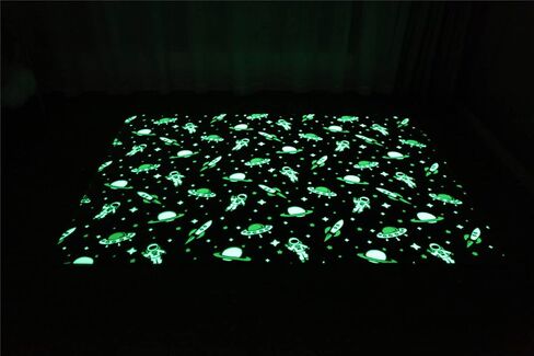 Luminous Area Rug Glow in The Dark for Bedroom Living Room, Unique Soft Washable Modern Indoor Rugs for Children Dorm Home Decor, Blue Galaxy 2x4 Feet in Saudi Arabia