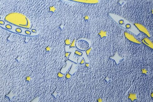 Luminous Area Rug Glow in The Dark for Bedroom Living Room, Unique Soft Washable Modern Indoor Rugs for Children Dorm Home Decor, Blue Galaxy 2x4 Feet in Saudi Arabia