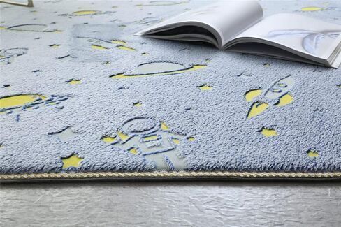 Luminous Area Rug Glow in The Dark for Bedroom Living Room, Unique Soft Washable Modern Indoor Rugs for Children Dorm Home Decor, Blue Galaxy 2x4 Feet in Saudi Arabia