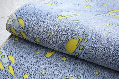 Luminous Area Rug Glow in The Dark for Bedroom Living Room, Unique Soft Washable Modern Indoor Rugs for Children Dorm Home Decor, Blue Galaxy 2x4 Feet in Saudi Arabia