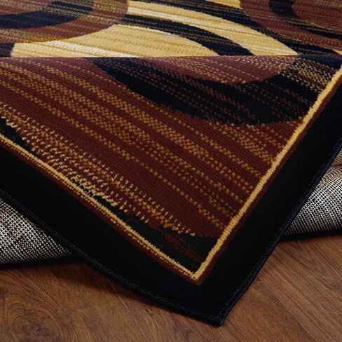 Antep Rugs Kashan King Collection Galaxy Geometric Polypropylene Indoor Area Rug (Black/Beige, 5' x 7') in Saudi Arabia