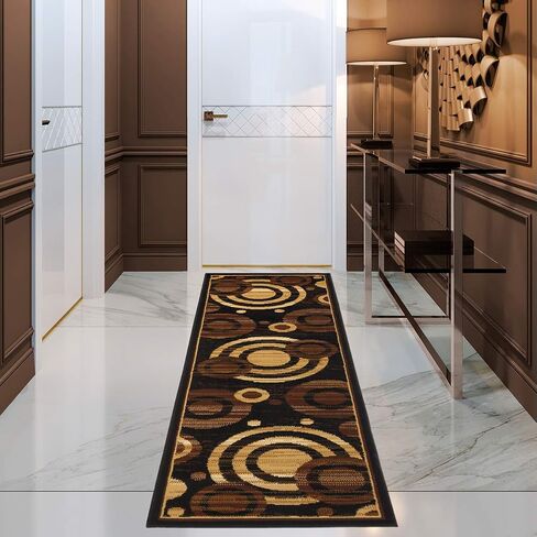 Antep Rugs Kashan King Collection Galaxy Geometric Polypropylene Indoor Area Rug (Black/Beige, 5' x 7') in Saudi Arabia