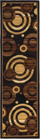 Antep Rugs Kashan King Collection Galaxy Geometric Polypropylene Indoor Area Rug (Black/Beige, 5' x 7') in Saudi Arabia