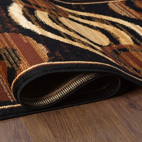 Antep Rugs Kashan King Collection Galaxy Geometric Polypropylene Indoor Area Rug (Black/Beige, 5' x 7') in Saudi Arabia