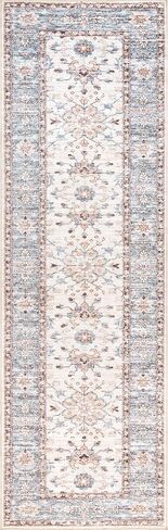 سجادة NuLOOM Gemma قابلة للغسل في الغسالة، سجادة رفيعة للغاية ذات زهور انتقالية، مقاس 2' 6'' x 8'، بيج in Saudi Arabia