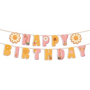 لافتة عيد ميلاد سعيد من ديزي، ديكورات حفلات أعياد الميلاد على شكل زهرة ديزي، مستلزمات حفلات أعياد الميلاد للفتيات من هيبي بوهو الرجعية in Kuwait