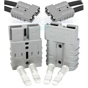 SB50 Connector Kit, 50 Amps, 36V Gray Housing, w/ 6 AWG, 6319 (Pair)